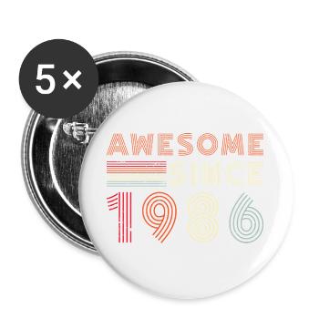 Retro Neon since 1986 - Buttons large 2.2''/56 mm (5-pack) - white - Front