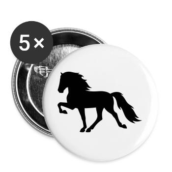 Tölter Islandpferd - Buttons groß 56 mm (5er Pack) - Weiß - Vorne