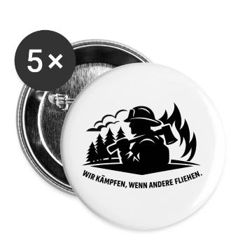 Incendie de forêt - Lot de 5 grands badges (56 mm) - blanc - Devant