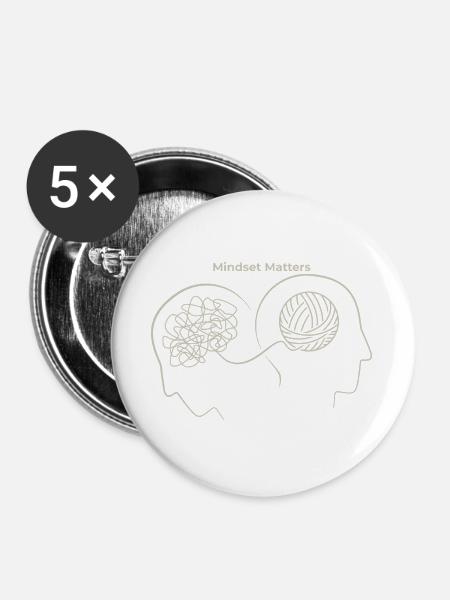 Mindset Matters: Thought Nodes - Buttons large 2.2''/56 mm (5-pack) - white