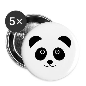 Visage de panda - Lot de 5 grands badges (56 mm) - blanc - Devant