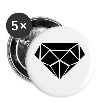 Diamant - Lot de 5 grands badges (56 mm) - blanc - Devant