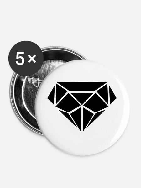 Diamant - Buttons groß 56 mm (5er Pack) - Weiß