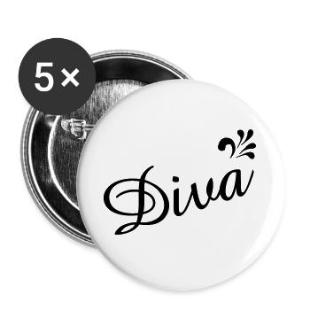 Diva from Hesse - Beautiful motifs around Hesse - Buttons large 2.2''/56 mm (5-pack) - white - Front