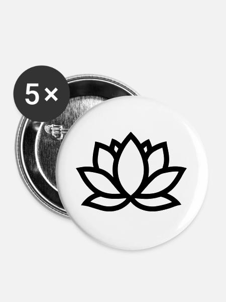 Lotus - Buttons groß 56 mm (5er Pack) - Weiß