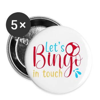 Bingo Game Let ́s Bingo In Touch Bingo - Buttons large 2.2''/56 mm (5-pack) - white - Front