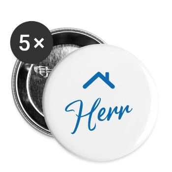 Construction Helmet House Logo - Buttons large 2.2''/56 mm (5-pack) - white - Front