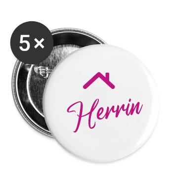 Bauherrin Stil Logo - Buttons groß 56 mm (5er Pack) - Weiß - Vorne