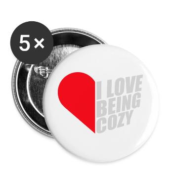 I Love Being Cozy Gemütlichkeit Zuhause Entspannt - Buttons large 2.2''/56 mm (5-pack) - white - Front