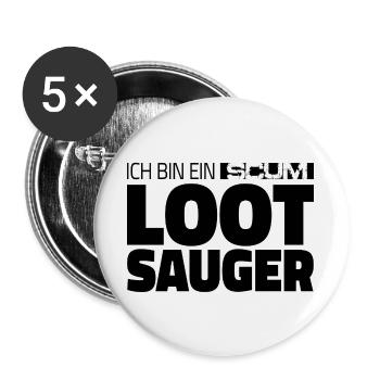 LOOTSAUGER 1.0 - Buttons large 2.2''/56 mm (5-pack) - white - Front