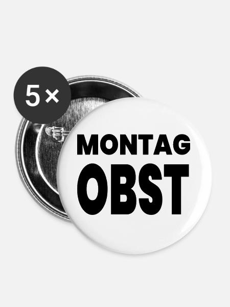 Obst - Buttons groß 56 mm (5er Pack) - Weiß