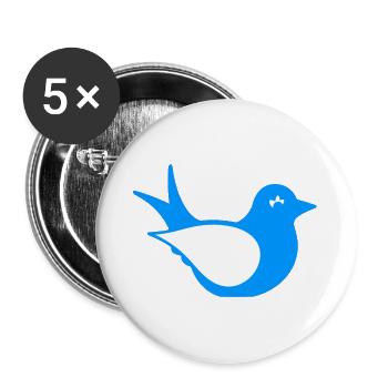 Bird silhouette sitting, animal motif - Buttons large 2.2''/56 mm (5-pack) - white - Front