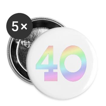 40 couleurs pastel - Lot de 5 grands badges (56 mm) - blanc - Devant