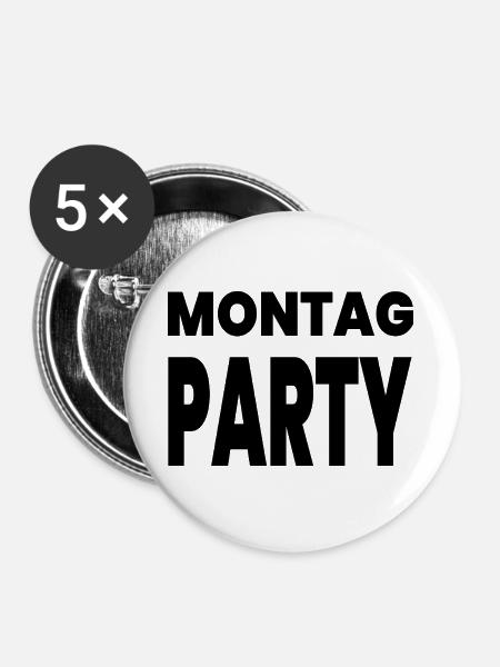 Party - Buttons groß 56 mm (5er Pack) - Weiß