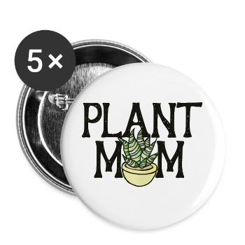 Plant Mom Bloom Pot - Buttons groß 56 mm (5er Pack) - Weiß - Vorne