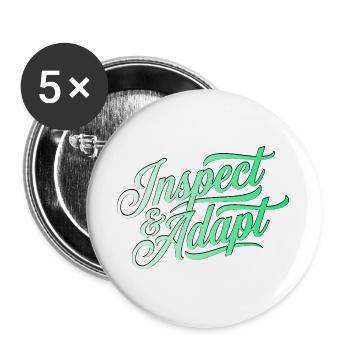 Inspect & Adapt, Agile Coach Scrum Shirt - Buttons groß 56 mm (5er Pack) - Weiß - Vorne