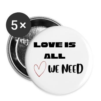 Funny Valentine Love Shirt - Buttons large 2.2''/56 mm (5-pack) - white - Front
