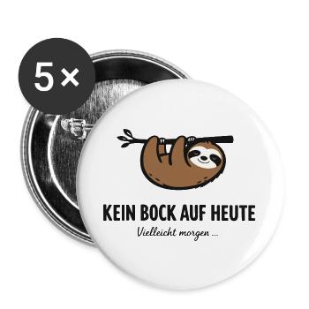 Not in the mood for today – sloth saying - Buttons large 2.2''/56 mm (5-pack) - white - Front