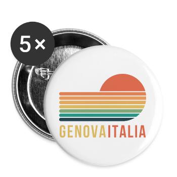Genoa Italy - Buttons large 2.2''/56 mm (5-pack) - white - Front