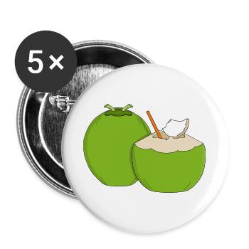 Emerald Coconut Splash - Buttons large 2.2''/56 mm (5-pack) - white - Front