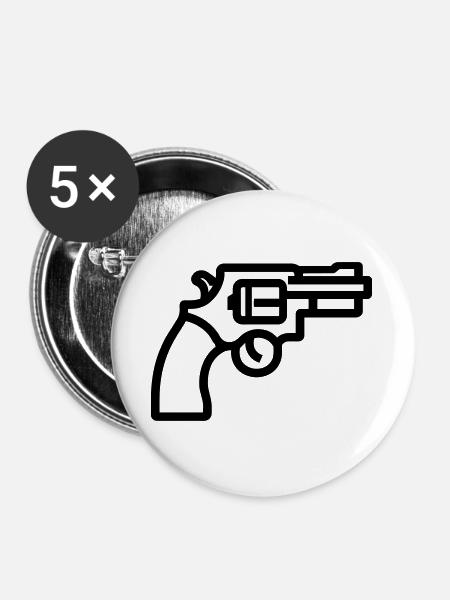 Revolver - Buttons groß 56 mm (5er Pack) - Weiß