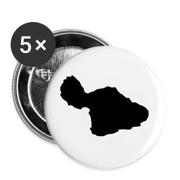 Carte de Maui - Lot de 5 grands badges (56 mm) - blanc - Devant