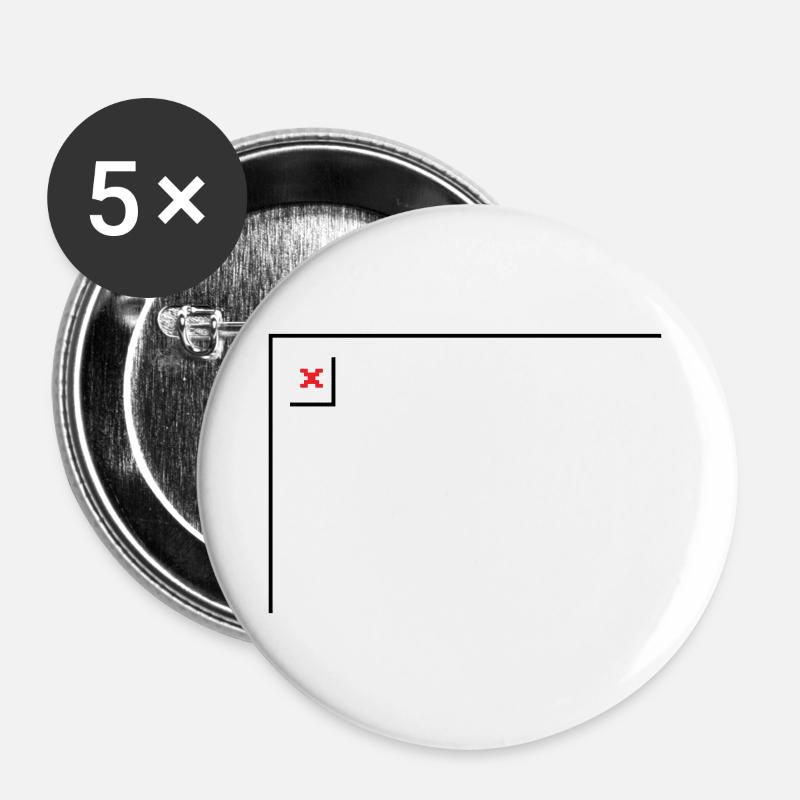 Missing Image – File Not Found Querformat - Buttons groß 56 mm (5er Pack) - Weiß