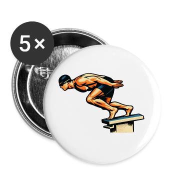 Conception puissante du saut de démarrage par flotteur - Lot de 5 grands badges (56 mm) - blanc - Devant