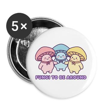 Pastel Fungi Trio : Un plaisir d’être avec lui - Lot de 5 grands badges (56 mm) - blanc - Devant
