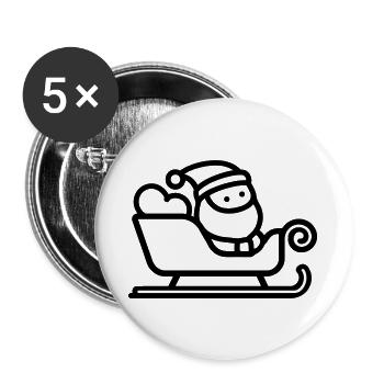 Santa's sleigh - Buttons large 2.2''/56 mm (5-pack) - white - Front