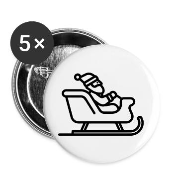 Santa's sleigh - Buttons large 2.2''/56 mm (5-pack) - white - Front