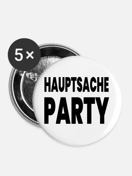 Party - Buttons groß 56 mm (5er Pack) - Weiß