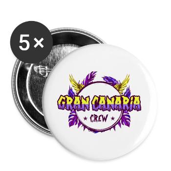 Équipage de Gran Canaria Coloré - Lot de 5 grands badges (56 mm) - blanc - Devant
