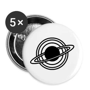 Saturn Planet Rings Silhouette - Buttons large 2.2''/56 mm (5-pack) - white - Front