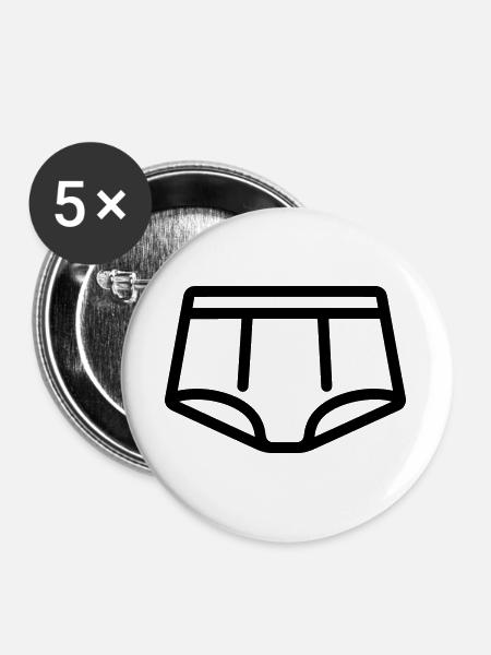 Briefings - Buttons groß 56 mm (5er Pack) - Weiß