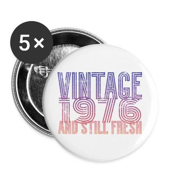 Millésime 1976 - Lot de 5 grands badges (56 mm) - blanc - Devant
