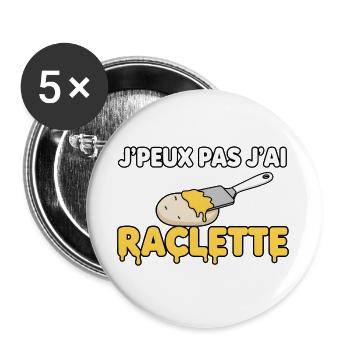 I can't I raclette - Buttons large 2.2''/56 mm (5-pack) - white - Front