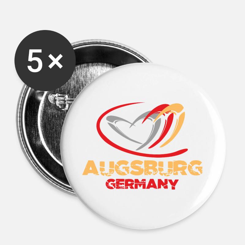 Germany - Augsburg - Buttons groß 56 mm (5er Pack) - Weiß