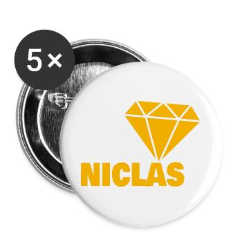Diamond Niclas - Buttons large 2.2''/56 mm (5-pack) - white - Front