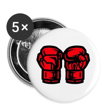 Boxing Gloves Symbol Boxing - Buttons large 2.2''/56 mm (5-pack) - white - Front