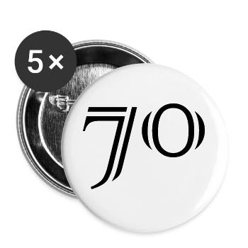 70. 70 YEARS. 70th ANNIVERSARY. 70 YEARS ANNIVERSARY. - Buttons large 2.2''/56 mm (5-pack) - white - Front