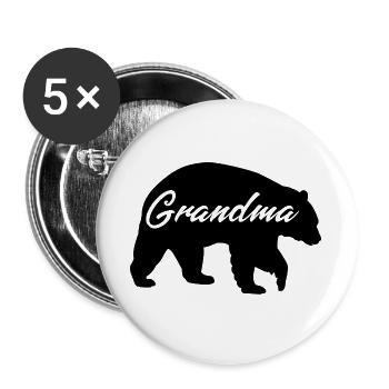 Chemise cadeau mignonne Grand-mère Ours - Lot de 5 grands badges (56 mm) - blanc - Devant