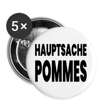 Pommes - Buttons groß 56 mm (5er Pack) - Weiß - Vorne