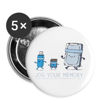 Softwareingenieur IT-Support J-og Your Memory Gym - Buttons groß 56 mm (5er Pack) - Weiß - Vorne