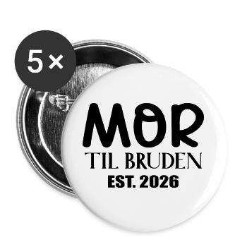 Mutter der Braut 2026 - Buttons groß 56 mm (5er Pack) - Weiß - Vorne
