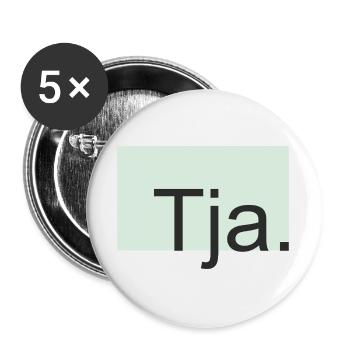 Tja Typografie in Mint - Buttons groß 56 mm (5er Pack) - Weiß - Vorne