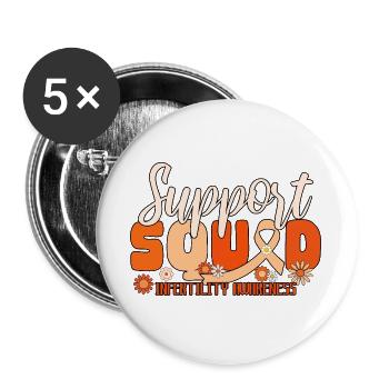 Support Squad IVF Month Infertility Awareness - Buttons large 2.2''/56 mm (5-pack) - white - Front