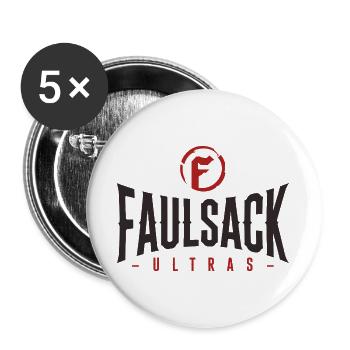 Faulsack NOIR - Lot de 5 grands badges (56 mm) - blanc - Devant