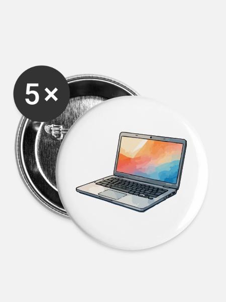 Lumina Laptop Prisma - Buttons groß 56 mm (5er Pack) - Weiß