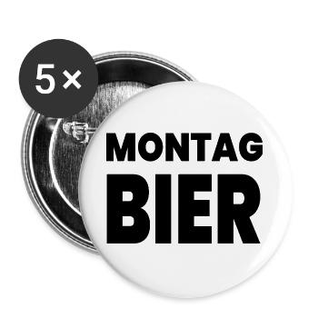 Bier - Buttons groß 56 mm (5er Pack) - Weiß - Vorne